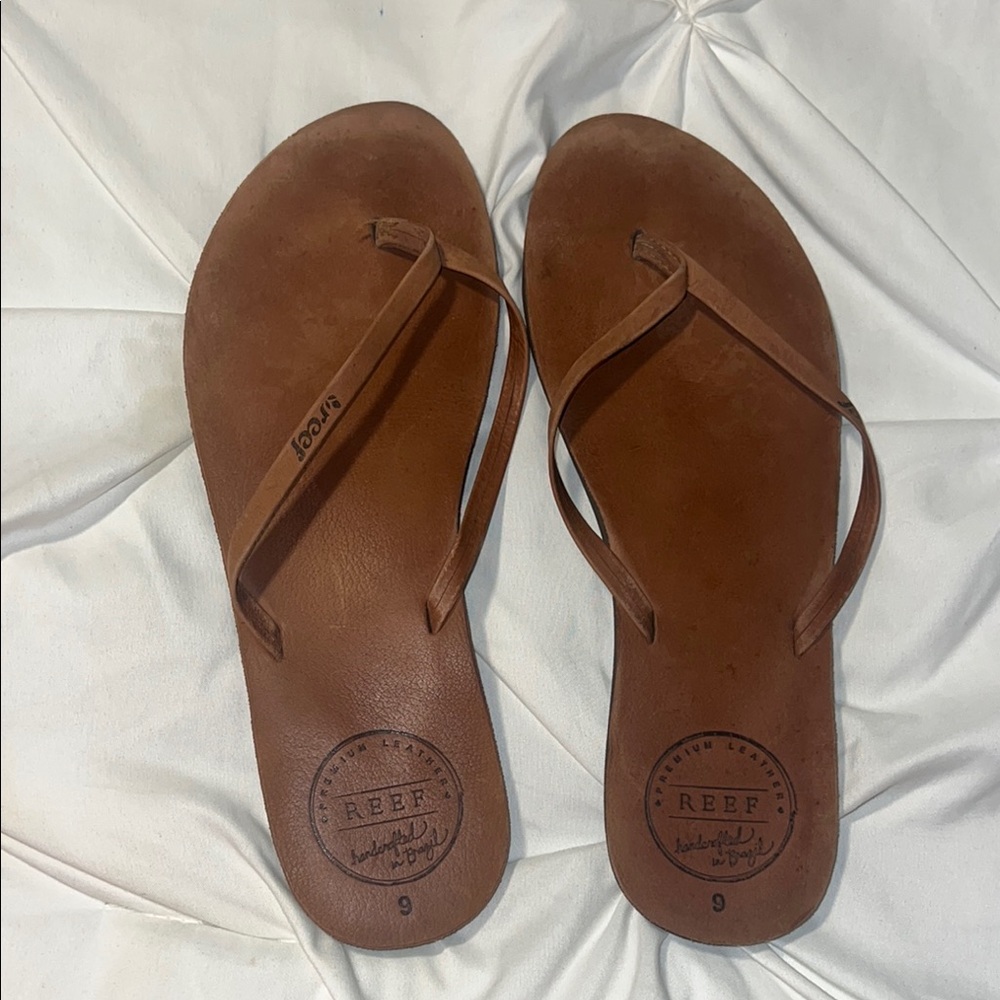 Reef Tan Leather Sandals